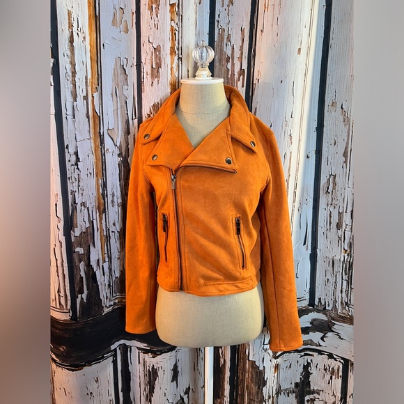Shinestar Jackets & Blazers - Shinestar Women's Orange Faux Suede